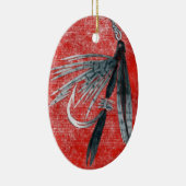 Black Gnat Classic Trout Fly Kerstmis Ornament (Rechts)