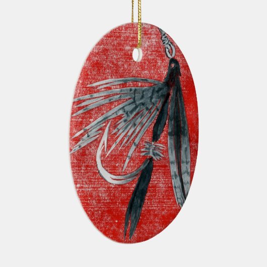 Black Gnat Classic Trout Fly Kerstmis Ornament (Rechts)