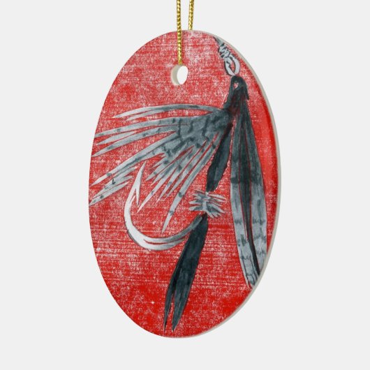 Black Gnat Classic Trout Fly Kerstmis Ornament (Links)