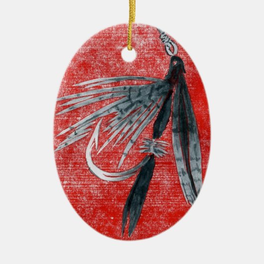 Black Gnat Classic Trout Fly Kerstmis Ornament (Voorkant)