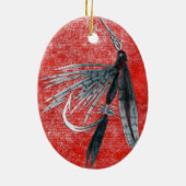 Black Gnat Classic Trout Fly Kerstmis Ornament (Achterkant)