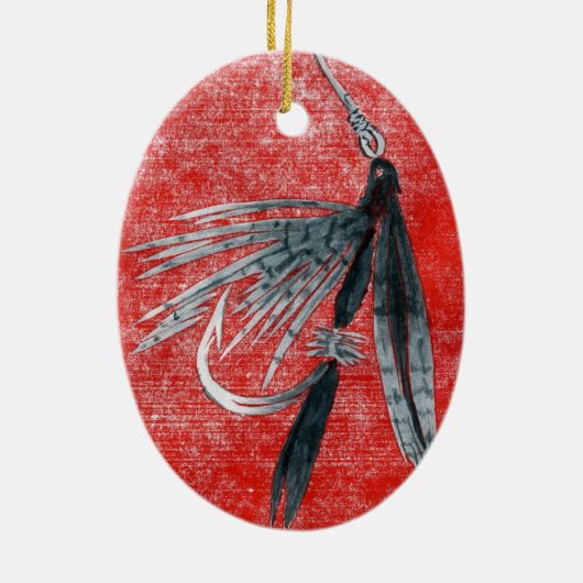 Black Gnat Classic Trout Fly Kerstmis Ornament (Achterkant)