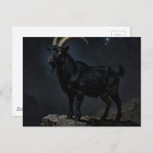Black Goat at Night Briefkaart (Voorkant / Achterkant)