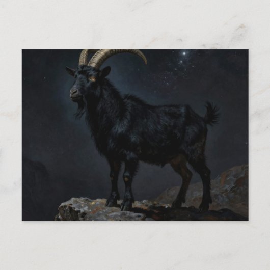 Black Goat at Night Briefkaart (Voorkant)
