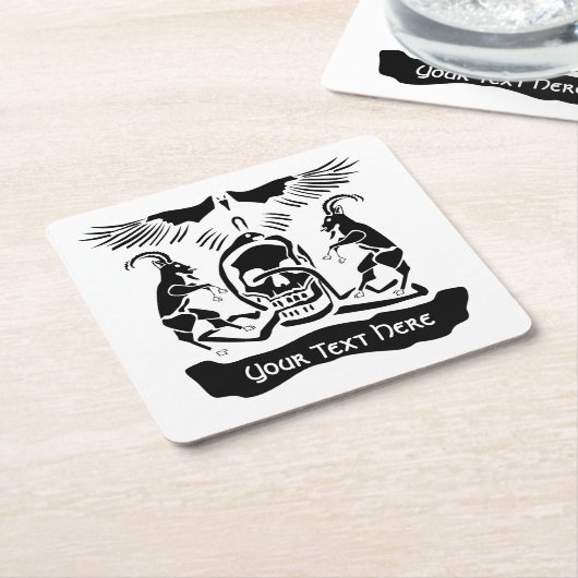 Black Goat Corrupt Trinity Crest Kartonnen Onderzetters (Schuin)