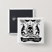 Black Goat Corrupt Trinity Crest Vierkante Button 5,1 Cm (Voorkant /achterkant)