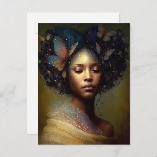 Black Goddess Fantasy Art Briefkaart (Voorkant / Achterkant)