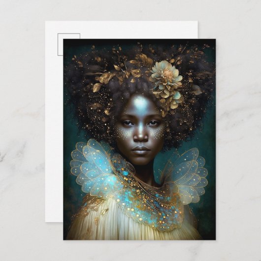 Black Goddess Fantasy Art Briefkaart (Voorkant / Achterkant)