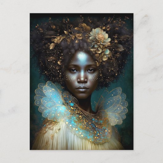 Black Goddess Fantasy Art Briefkaart (Voorkant)