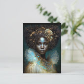 Black Goddess Fantasy Art Briefkaart (Staand voorkant)