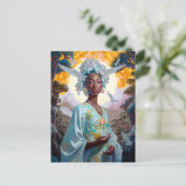 Black Goddess Fantasy Art Briefkaart (Staand voorkant)