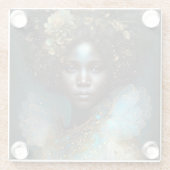Black Goddess Fantasy Art Glazen Onderzetter (Achterkant)