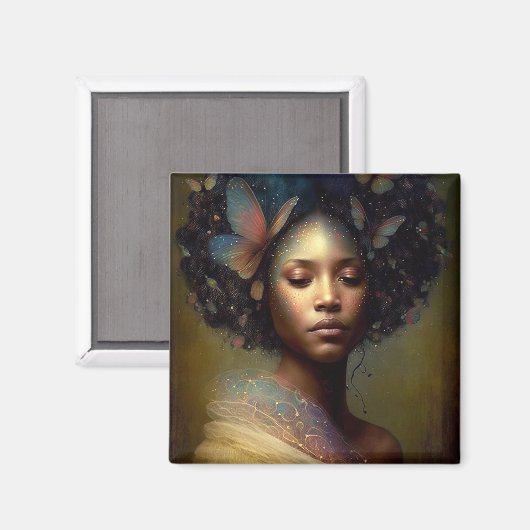 Black Goddess Fantasy Art Magneet (Voorkant / Achterkant)