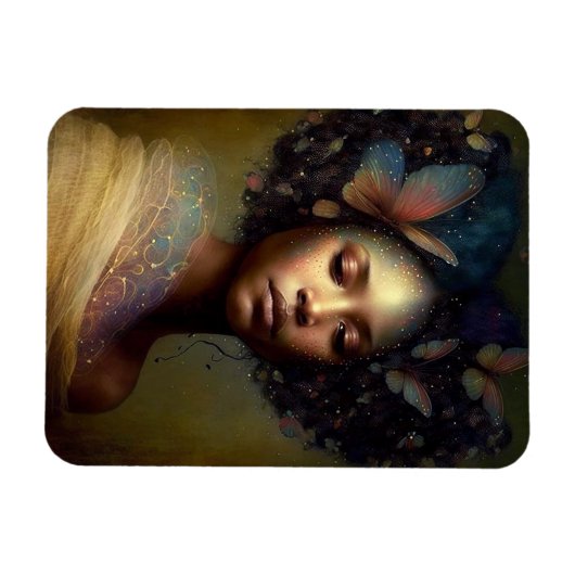 Black Goddess Fantasy Art Magneet (Horizontaal)