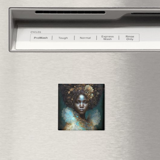 Black Goddess Fantasy Art Magneet (Insitu (Vaatwasser))