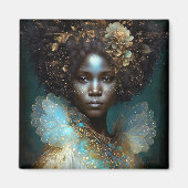 Black Goddess Fantasy Art Magneet (Voorkant)