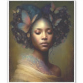 Black Goddess Fantasy Art Sticker (Voorkant)