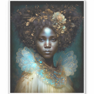 Black Goddess Fantasy Art Sticker