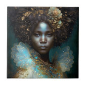 Black Goddess Fantasy Art Tegeltje (Voorkant)