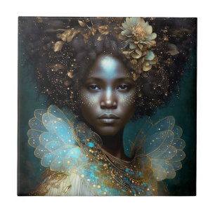 Black Goddess Fantasy Art Tegeltje