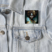 Black Goddess Fantasy Art Vierkante Button 5,1 Cm (In situ)