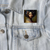 Black Goddess Fantasy Art Vierkante Button 5,1 Cm (In situ)