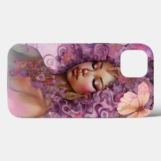 Black Goddess Pink Paars Fantasy Art Case-Mate iPhone Case (Achterkant (horizontaal))