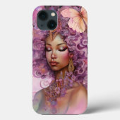 Black Goddess Pink Paars Fantasy Art Case-Mate iPhone Case (Achterkant)
