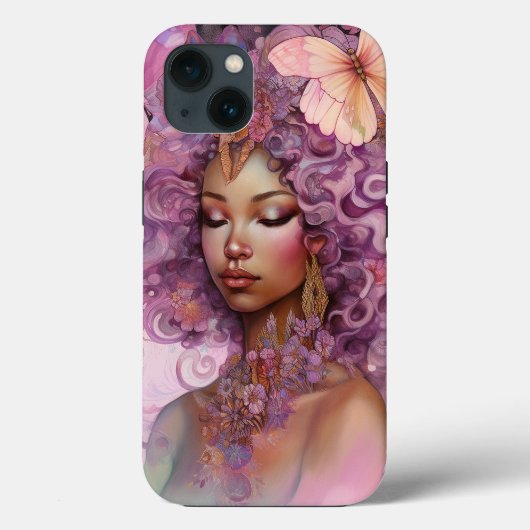 Black Goddess Pink Paars Fantasy Art Case-Mate iPhone Case (Achterkant)