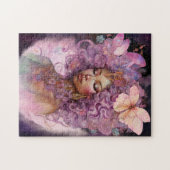 Black Goddess Pink Paars Fantasy Art Legpuzzel (Horizontaal)