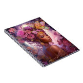 Black Goddess Pink Paars Fantasy Art Notitieboek (Rechterzijde)