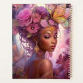 Black Goddess Pink Paars Fantasy Art Planner (Achterkant)