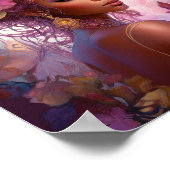 Black Goddess Pink Paars Fantasy Art Poster (Hoek)