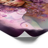Black Goddess Pink Paars Fantasy Art Poster (Hoek)