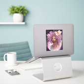 Black Goddess Pink Paars Fantasy Art Sticker (Laptop op bureau)