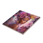 Black Goddess Pink Paars Fantasy Art Tegeltje (Zijkant)