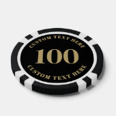 Black Gold 100 Numbered Poker Chips (Enkel)