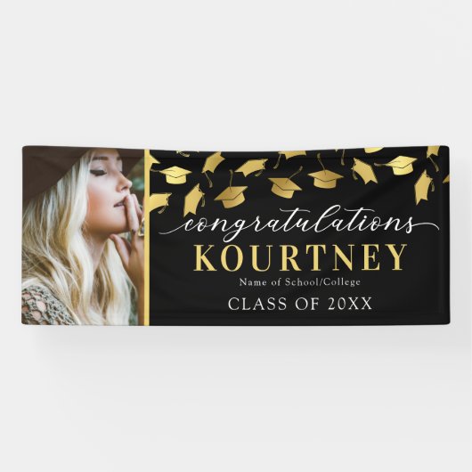 Black Gold 2023 Afstuderen fotobanner Spandoek (Horizontaal)