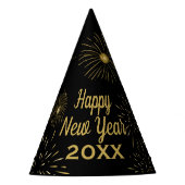 Black Gold 2023 New Year's Eve Party Hat Feesthoedjes (Voorkant)