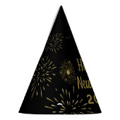 Black Gold 2023 New Year's Eve Party Hat Feesthoedjes (Links)