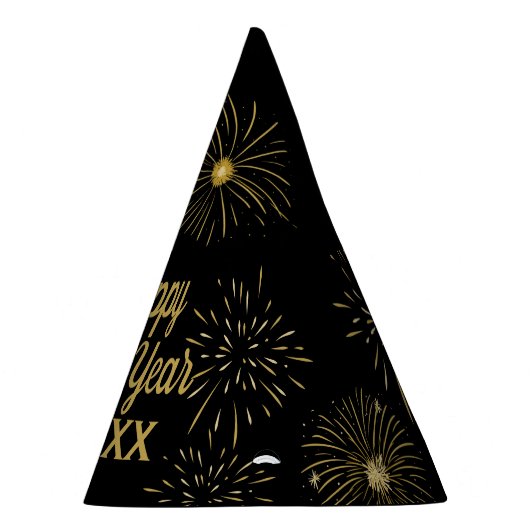 Black Gold 2023 New Year's Eve Party Hat Feesthoedjes (Rechts)