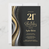 Black Gold 21e verjaardagsfeest Kaart (Voorkant)