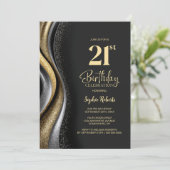 Black Gold 21e verjaardagsfeest Kaart (Staand voorkant)