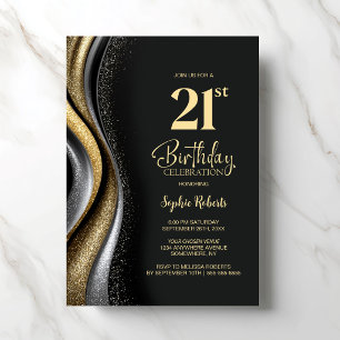 Black Gold 21e verjaardagsfeest Kaart