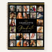 Black Gold 24 Photo Collage Afstuderen Guest Notitieboek (Voorkant)