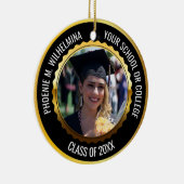 Black & Gold 2 Photo-Afstuderen Klasse van 2023 Keramisch Ornament (Rechts)