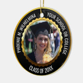 Black & Gold 2 Photo-Afstuderen Klasse van 2023 Keramisch Ornament (Links)