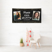 Black Gold 2 Photo Any Age Happy Birthday Banner (Insitu)