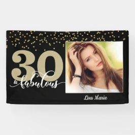 Black Gold 30 en Fabulous Birthday Photo Banner