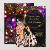 Black Gold 30th Birthday Invitation Kaart (Voorkant / Achterkant)